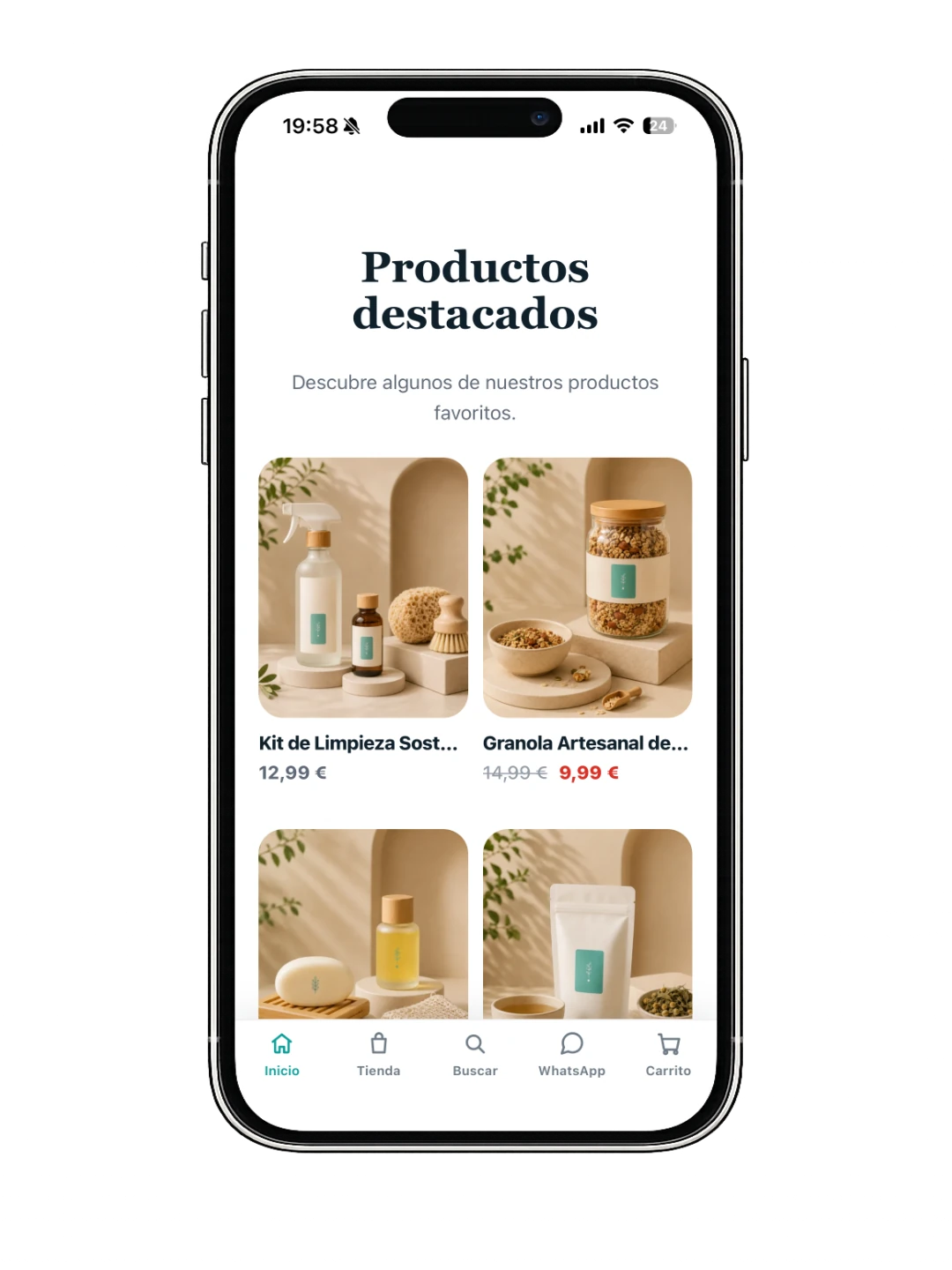 Estilo de tarjeta de producto: Galería limpia